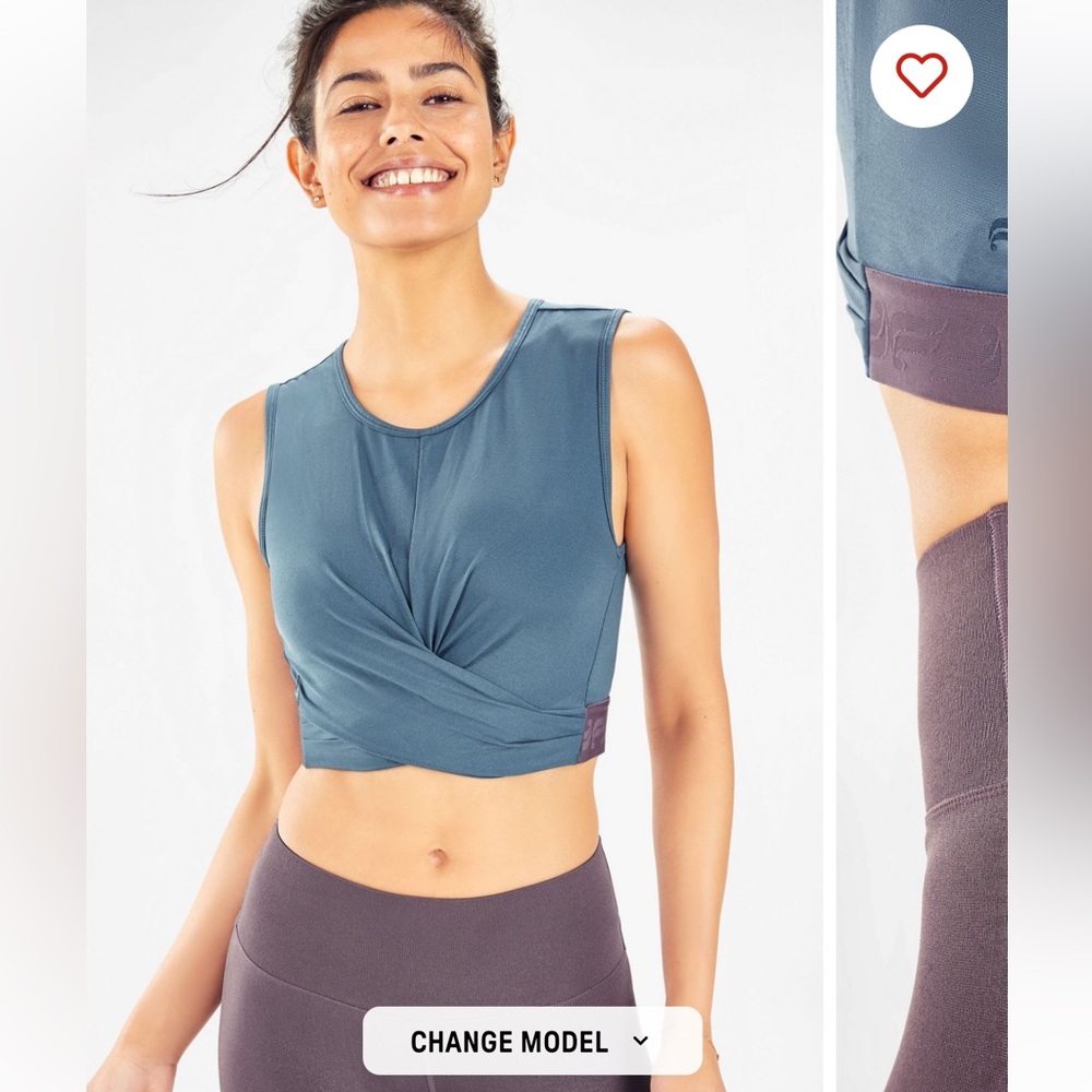 Fabletics Pia Powertouch Light Front Twist Tank Top Real Teal